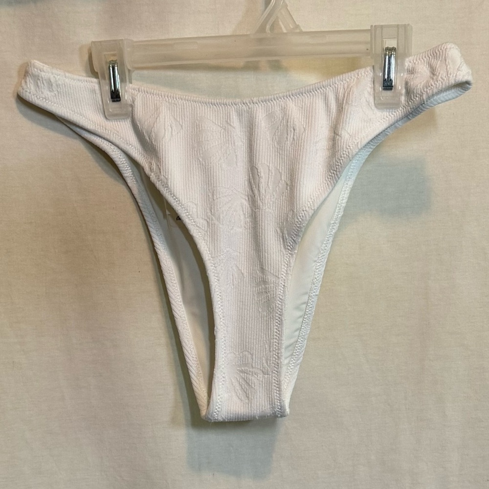AA-533 Aerie NWT Cheekiest White Summer Swim Bikini Bottoms Size S
